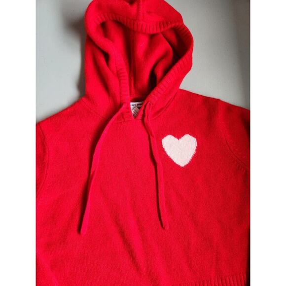 NWT The Cashmere Project Heart 100% Cashmere Pullover Hoodie Sz XS Red #3B501 - Picture 4 of 10